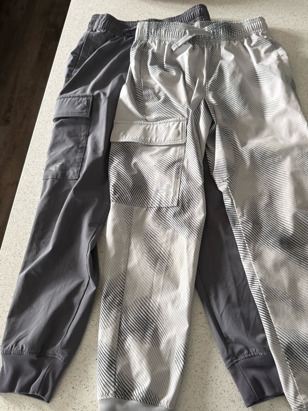 Boys Gray Cargo Jogger Pants - Lightweight Elastic Waist